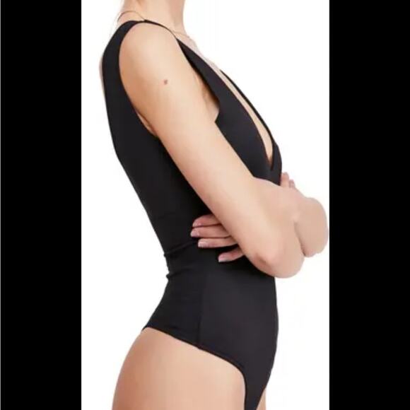 Free People Black Keep It Sleek Duo Bodysuit size s new with tags - Picture 1 of 4